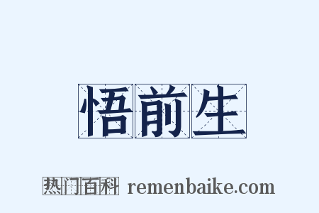 悟前生是什么意思的图片